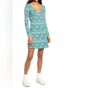 Bp Long Sleeve Floral Print Dress Size Small